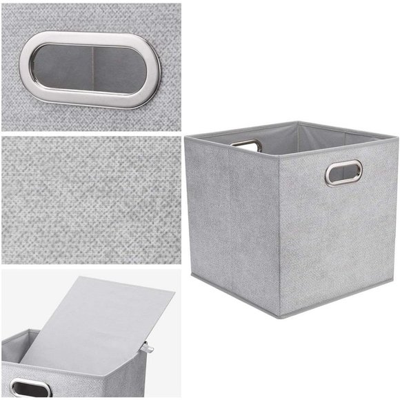 4 Thick Fabric Drawer Foldable Cubes Organizer Container with Dual Metal Handle - Picture 4 of 7